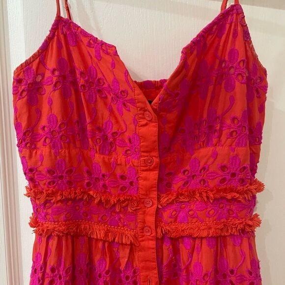 J. Crew tiered eyelet button down tiered sundress size 0 - Picture 3 of 8